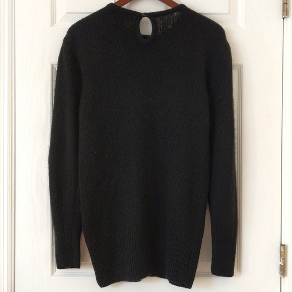 I. B. Diffusion 80's Vintage Funky Embellished Patch Yoke Silk Sweater Black L - Picture 10 of 12